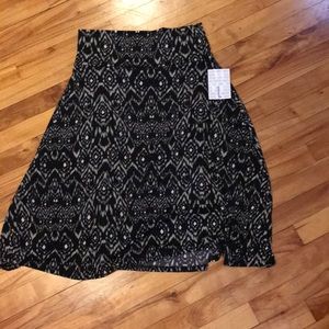 Black and Tan A-line skirt